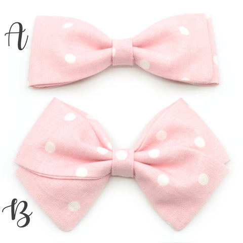 Baby Pink & White Polka Dot Bow Tie OR Anna Bow