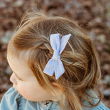 Linen Evy Bow in 11 colors, Newborn Headband or Clip