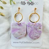 Purple Faux Stone Earrings