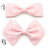 Baby Pink & White Polka Dot Bow Tie OR Anna Bow