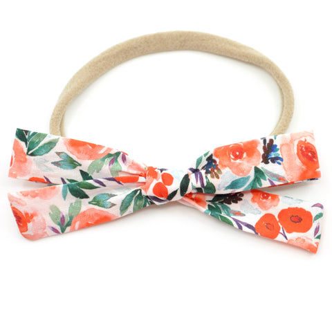White Winterberry Floral Leni Bow, Infant or Toddler Hair Bow