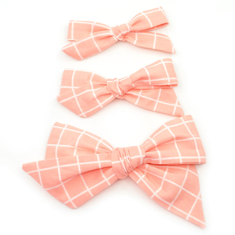Pink Wrapping Paper Evy Bow, Newborn Headband or Clip