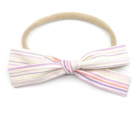 Lavender & Pink Stripes Leni Bow