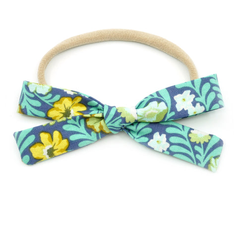 Turquoise Tropical Floral Leni Bow