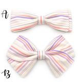 Lavender and Pink Striped Bow Tie OR Anna Bow