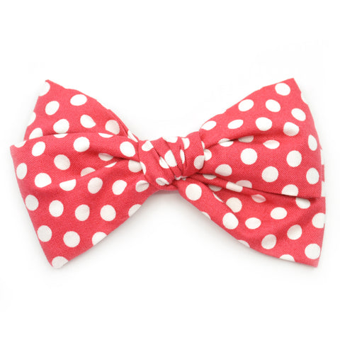 Strawberry Red & White Even Polka Dots Rona Bow