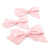 Baby Pink & White Polka Dot Evy Bow, Newborn Headband
