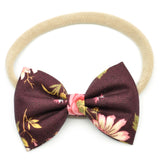 Mulberry Floral Belle Bow, Tuxedo Bow