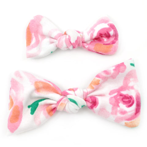 Pink Roses Knot Bows