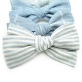 Linen Rona Bow in 11 colors, Newborn Headband or Clip