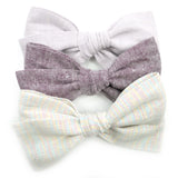 Linen Rona Bow in 11 colors, Newborn Headband or Clip