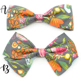 Charcoal Harvest Floral Bow Tie OR Anna Bow