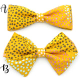 Mustard Multicolor Polka Dot Bow Tie OR Anna Bow