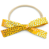 Mustard & Multicolor Polka Dot Leni Bow, Headband or Clip