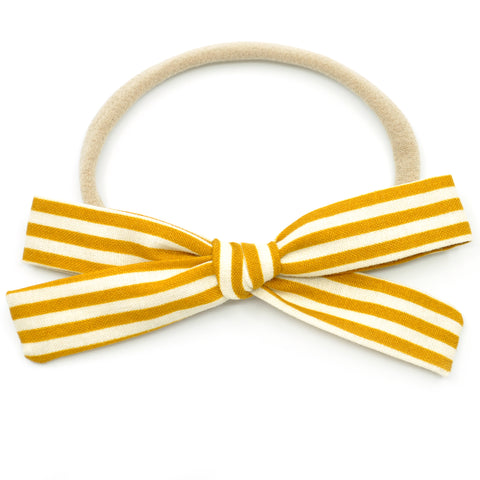 Mustard Stripe Leni Bow, Headband or Clip