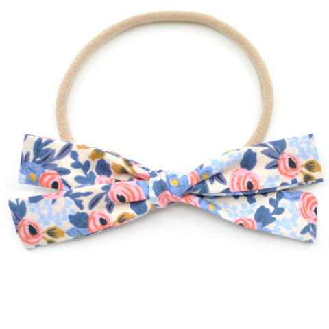 Rosa in Periwinkle Rifle Paper Co Leni Bow, Infant or Toddler Hair Bow