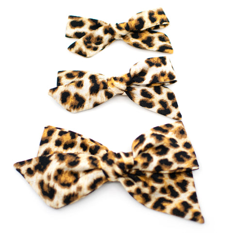 Leopard Evy Bow, Newborn Headband or Clip