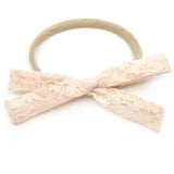 Champagne Lace Leni Bow, Infant or Toddler Hair Bow