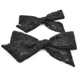 Black Lace Evy Bow, Newborn Headband or Clip