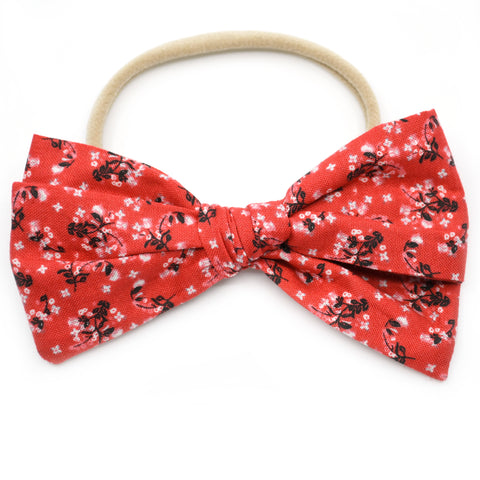 Patriotic Red Floral Rona Bow