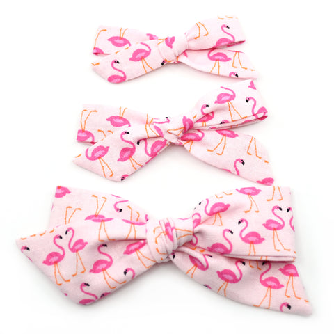 Pink Flamingos Evy Bow, Newborn Headband or Clip