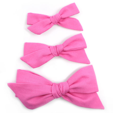 Pink Taffy Evy Bow, Newborn Headband or Clip