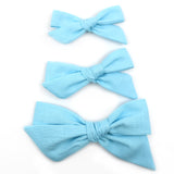 Baby Blue Evy Bow, Newborn Headband or Clip