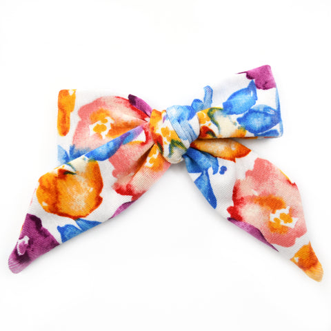 Blue, Orange, and Purple Floral Nora Bow