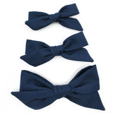 Navy Blue Evy Bow, Newborn Headband or Clip
