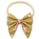 Hazelnut & Small Pink Floral Elle Bow, Toddler Hairclip