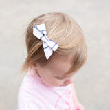 Linen Evy Bow in 11 colors, Newborn Headband or Clip