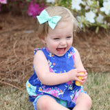 Coral and Mustard Floral Evy Bow, Infant Headband