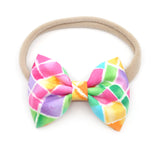 Neon Stained Glass Belle Bow, Tuxedo Bow