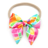 Neon Stained Glass Elle Bow, Toddler Hairclip