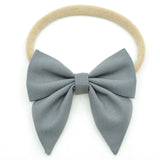 Pewter Elle Bow, Toddler Hairclip