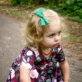 Pine Green Polka Dot Leni Bow, Infant or Toddler Hair Bow