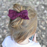 Ice Blue & Purple Floral Evy Bow, Newborn Headband