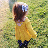 Mustard Plaid Elle Bow, Toddler Hairclip