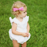 Pine Green Polka Dot Leni Bow, Infant or Toddler Hair Bow
