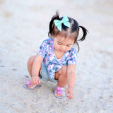 Dark Periwinkle Floral Elle Bow, Toddler Hairclip