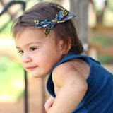 Antiqued Blue Tile Leni Bow, Infant or Toddler Hair Bow