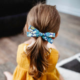 Winter Watercolor Dot Double Gauze Leni Bow, Infant or Toddler Hair Bow